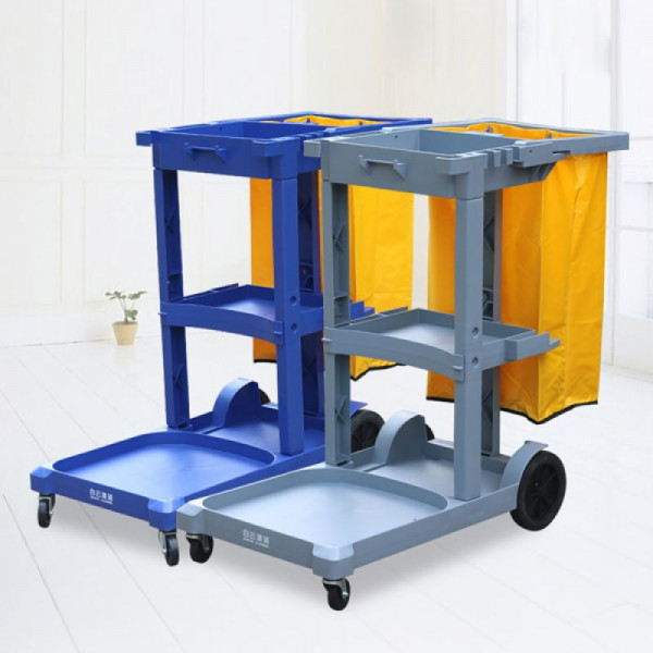 Xe dọn vệ sinh có nắp màu xanh HT08170A-B1