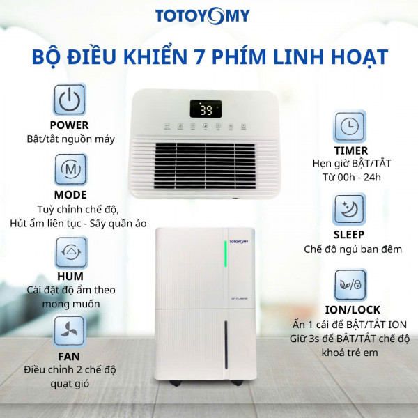 Máy hút ẩm kiêm lọc không khí TOTOYOMY TD-Z35N-W