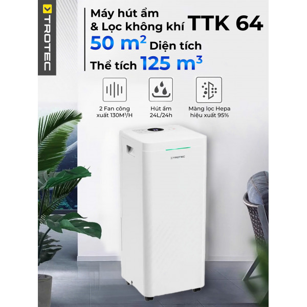Máy hút ẩm và lọc không khí Trotec TTK64 HEPA