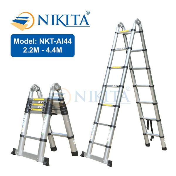 Thang nhôm rút đôi chữ A đa năng Nikita NKT-AI44