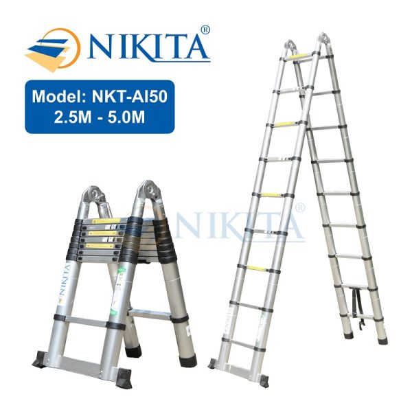 Thang nhôm rút đôi chữ A đa năng Nikita NKT-AI50