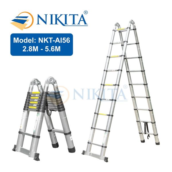 Thang nhôm rút đôi chữ A đa năng Nikita NKT-AI56