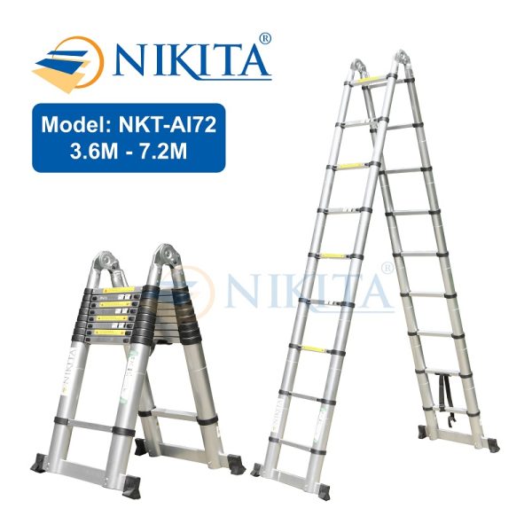 Thang nhôm rút đôi chữ A đa năng Nikita NKT-AI72