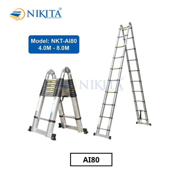 Thang nhôm rút đôi chữ A đa năng Nikita NKT-AI80