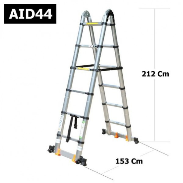 Thang nhôm rút đa năng có bánh xe và khóa trợ lực Nikita NKT-AID44