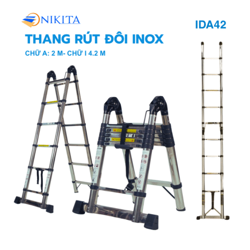 Thang rút đôi Inox chống trượt Nikita IDA42