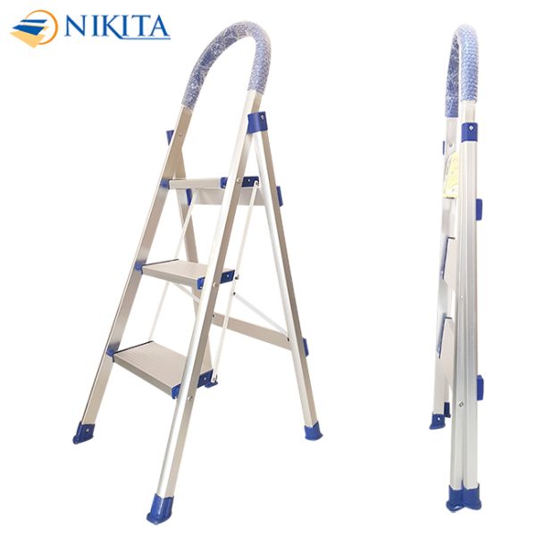 Thang ghế khung nhôm bậc nhôm màu xanh Nikita DL03