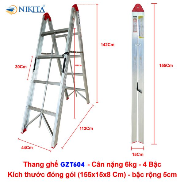 Thang ghế gấp gọn tiện dụng Nikita GZT604