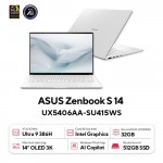 Laptop ASUS Zenbook S 14 UX5406AA-SU415WS (Intel Core Ultra 9 386H | Intel Graphics | 14.0-inch OLED | 32GB | 512GB | Windows 11 | Office | Trắng)