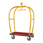 Xe đẩy hành lý khách sạn inox vàng HTGXL13