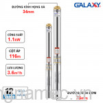 Máy Bơm chìm hỏa tiễn giếng khoan Galaxy 3GLX 151/3-31 (1.1kW)