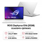 Laptop Asus Gaming ROG Zephyrus G16 GU605MV-QR196WS (Intel Ultra 9 185H |RTX 4060 8GB | 32GB | 1 TB | 16 inch 2.5K | Win 11 | Trắng)