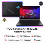 Laptop ASUS ROG Strix SCAR 18 G835LW-SA172W (Ultra 9 275HX | 64GB | 4TB | RTX 5080 | 18 inch WQXGA 240Hz | Win 11 | Đen)