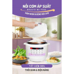 Nồi cơm áp suất 5L Masuto MSPC05 - 10 chức năng nấu, chế độ nấu mở nắp riêng biệt