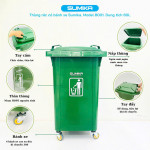 Thùng rác nhựa gia đình SUMIKA B001, dung tích 60L