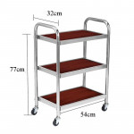 Xe đẩy phục vụ 3 tầng nhà hàng Poliva XDIG74-3