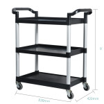 Xe đẩy đa năng 3 tầng màu đen ống tròn 86 HT08176D