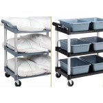 Xe đẩy đa năng 3 tầng màu đen ống tròn 86 HT08176D