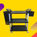 Xe đẩy đa năng 3 tầng màu đen cỡ lớn 102 HT08161