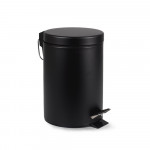Thùng rác inox sơn đen đạp chân tròn 3L Paloca TRDD03