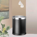 Thùng rác thép sơn đen nắp lật Ø25 HTS25-B