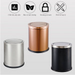 Thùng rác thép sơn đen nắp lật Ø25 HTS25-B