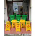 Thùng rác nhựa 60L đạp chân màu vàng Paloca HTN60DC-Y