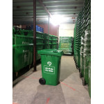 Thùng rác nhựa HDPE 80L xanh lá Paloca HTN80-G1