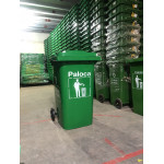 Thùng rác nhựa HDPE 80L xanh lá Paloca HTN80-G1