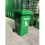 Thùng rác nhựa HDPE 80L xanh lá Paloca HTN80-G1