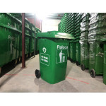 Thùng rác nhựa HDPE 120L màu xanh lá Paloca HTN120-G1