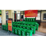 Thùng rác nhựa HDPE 120L màu xanh lá Paloca HTN120-G1