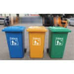 Thùng rác nhựa HDPE 120L màu vàng Paloca HTN120-Y