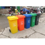 Thùng rác nhựa HDPE 120L màu cam Paloca HTN120-O