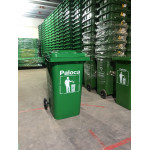 Thùng rác nhựa HDPE 240L màu xanh lá Paloca HTN240-G1