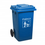 Thùng rác nhựa HDPE 240L màu xanh da trời Paloca HTN240-B