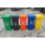 Thùng rác nhựa HDPE 240L màu xanh da trời Paloca HTN240-B