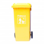 Thùng rác nhựa HDPE 240L màu vàng Paloca HTN240-Y