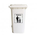 Thùng rác nhựa HDPE 240L màu trắng Paloca HTN240-W