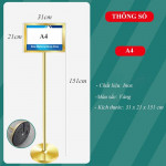Bảng menu Inox vàng hai mặt A4 ESI0A04