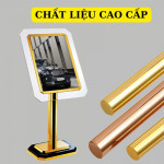 Bảng menu inox mạ màu đồng mặt kính HTK-MN-10