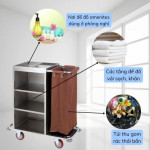 Xe dọn buồng phòng inox nhỏ HTI57X-F
