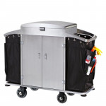 Xe dọn buồng phòng inox có cửa HTIX01-N