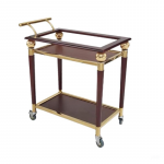 Xe đẩy phục vụ rượu inox mạ vàng cao cấp HTFW-25
