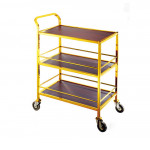 Xe đẩy phục vụ rượu khung inox mạ vàng 3 tầng HTIX55-B