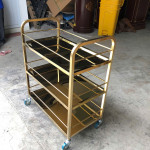 Xe phục vụ bàn ăn inox mạ vàng HTWY-40-G