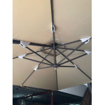 Ô dù ngoài trời 3m lệch tâm vuông khung nhôm màu kaki HTO3V-LT-K