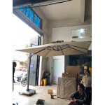 Ô dù ngoài trời 3m lệch tâm vuông khung nhôm màu đỏ đô HTO3V-LT-R