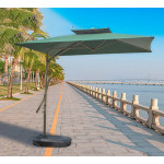 Ô dù ngoài trời 2.5m lệch tâm vuông khung thép màu xanh HTO25V-LT-G-1