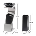 Thùng rác chữ Z inox trắng có khay thủy tinh ETFZA00